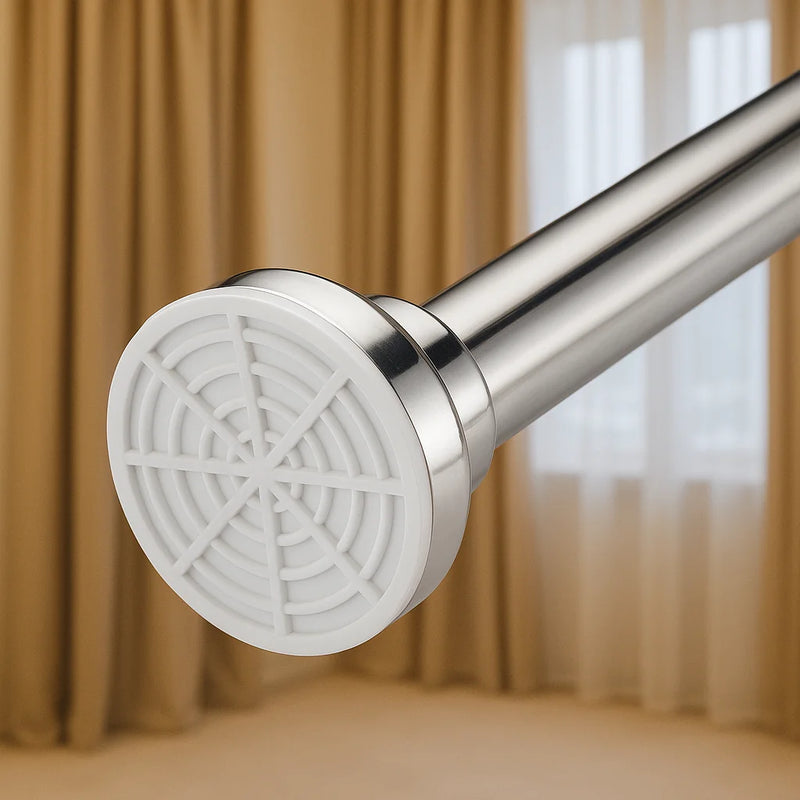 Grozaro Adjustable Shower Curtain Tension Rod 85CM| Non-Drilling| Anti-Skid|Multi-Purpose| Spring Pull Rod - (Stainless Steel)
