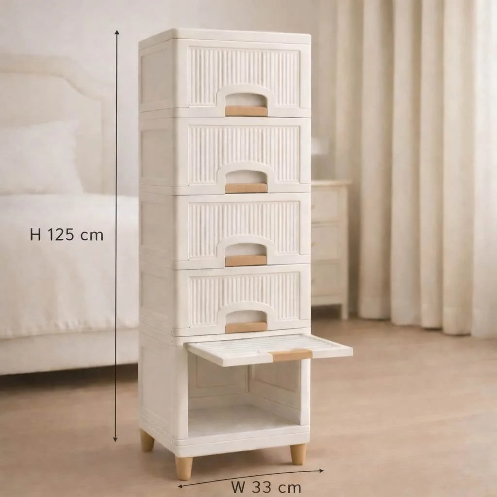 Grozaro Multi Layer Design Flip Top Modular Storage Cabinet (4 Layer)