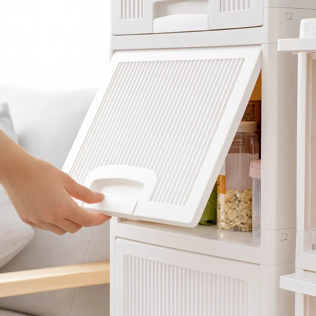 Grozaro Multi Layer Design Flip Top Modular Storage Cabinet (4 Layer)