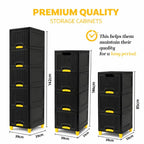 Grozaro Multi Layer Design Flip Top Modular Storage Cabinet Black (3 Layer)