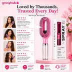Grozaro Multicolour 2-in-1 Spray Comb Hair Brush with Built-In Mist Bottle — Anti-Frizz Detangling Brush