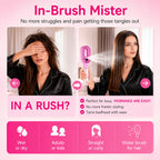 Grozaro Multicolour 2-in-1 Spray Comb Hair Brush with Built-In Mist Bottle — Anti-Frizz Detangling Brush