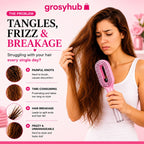 Grozaro Multicolour 2-in-1 Spray Comb Hair Brush with Built-In Mist Bottle — Anti-Frizz Detangling Brush